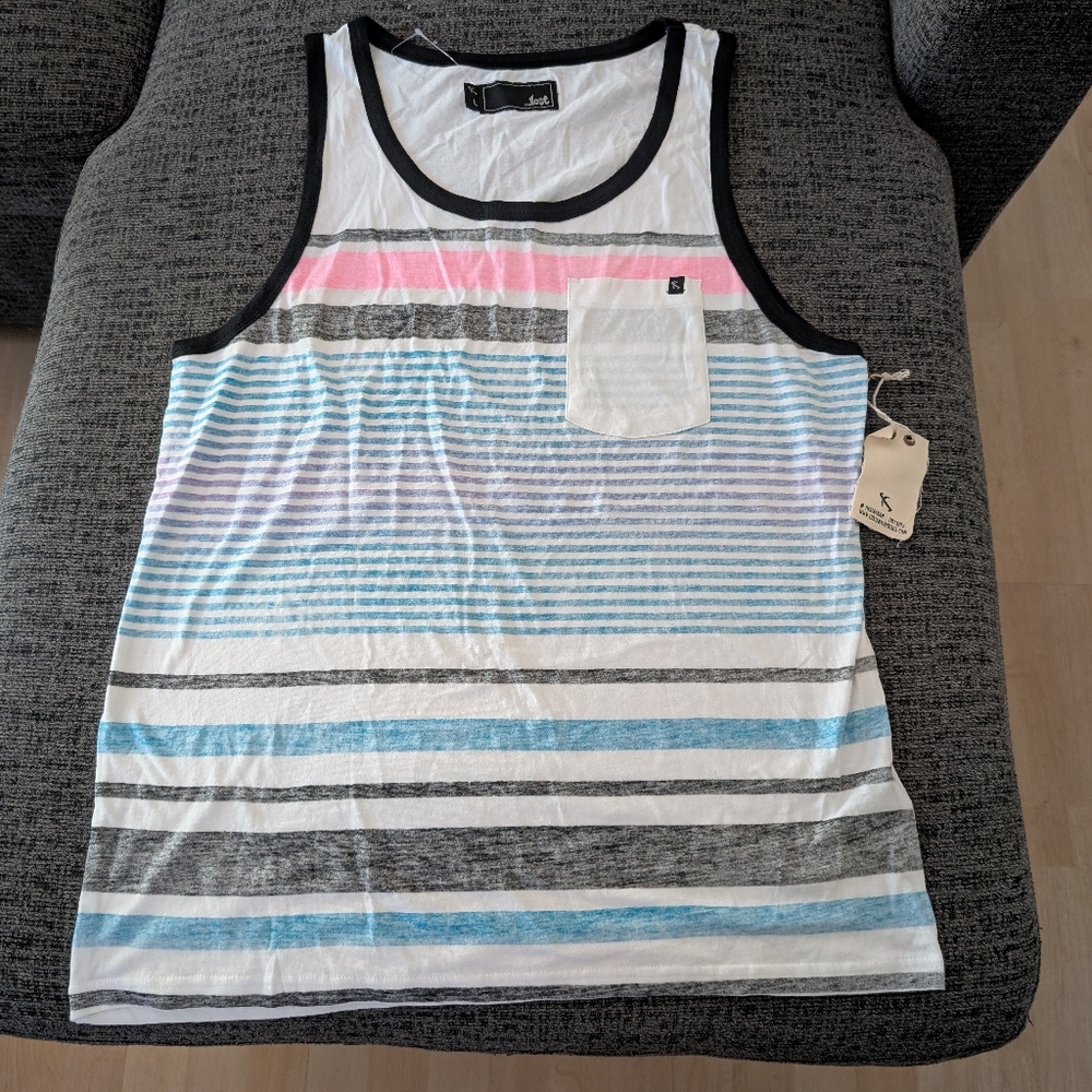 Lost Striped Pocket Tank Top S
